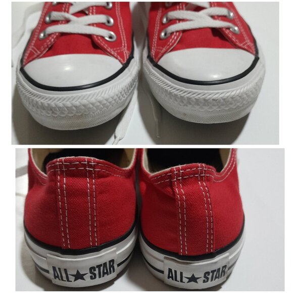 Red Low Top Unisex All Star Sneakers W10 M8 - Picture 3 of 8